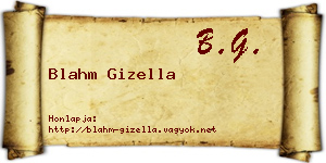 Blahm Gizella névjegykártya