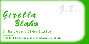 gizella blahm business card